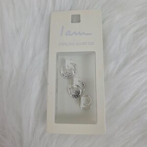 Iam Sterling Silver 925 Hoop Earrings Set